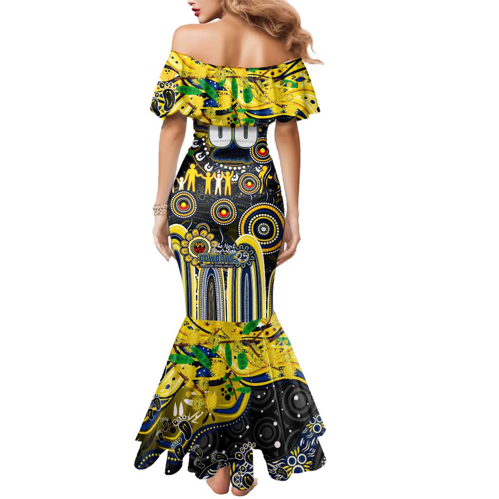 Personalised NAIDOC Week 2025 Cowboys Rugby Family Matching Mermaid Dress and Hawaiian Shirt Aboriginal Dot Painting