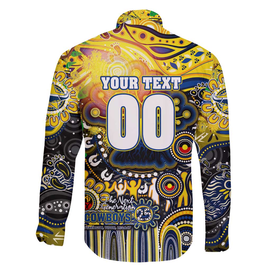 Personalised NAIDOC Week 2025 Cowboys Rugby Family Matching Short Sleeve Bodycon Dress and Hawaiian Shirt Aboriginal Dot Painting