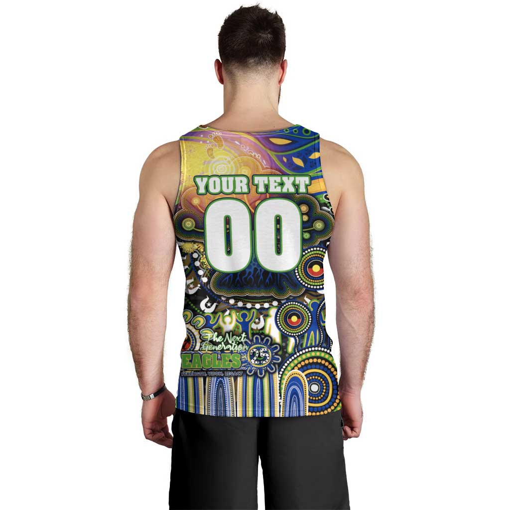 Personalised NAIDOC Week 2025 Eels Rugby Men Tank Top Aboriginal Dot Painting