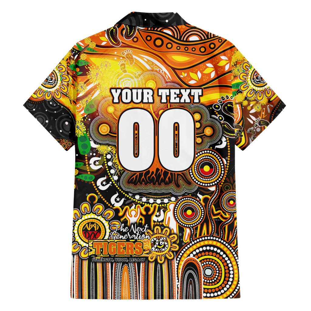 Personalised NAIDOC Week 2025 Tigers Rugby Family Matching Long Sleeve Bodycon Dress and Hawaiian Shirt Aboriginal Dot Painting