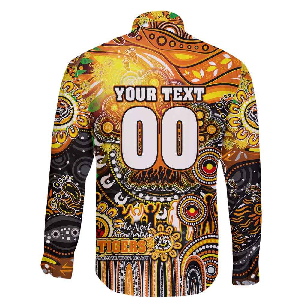 Personalised NAIDOC Week 2025 Tigers Rugby Family Matching Off Shoulder Maxi Dress and Hawaiian Shirt Aboriginal Dot Painting