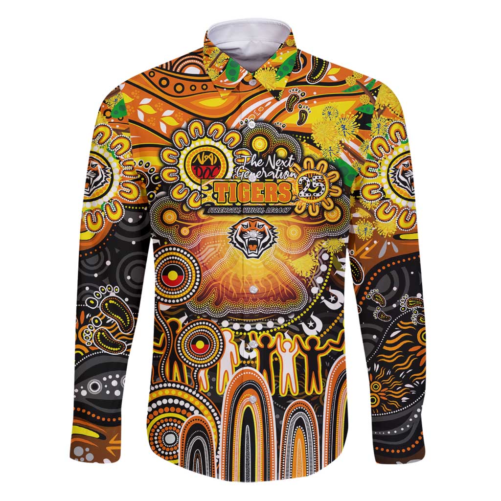 Personalised NAIDOC Week 2025 Tigers Rugby Family Matching Puletasi and Hawaiian Shirt Aboriginal Dot Painting