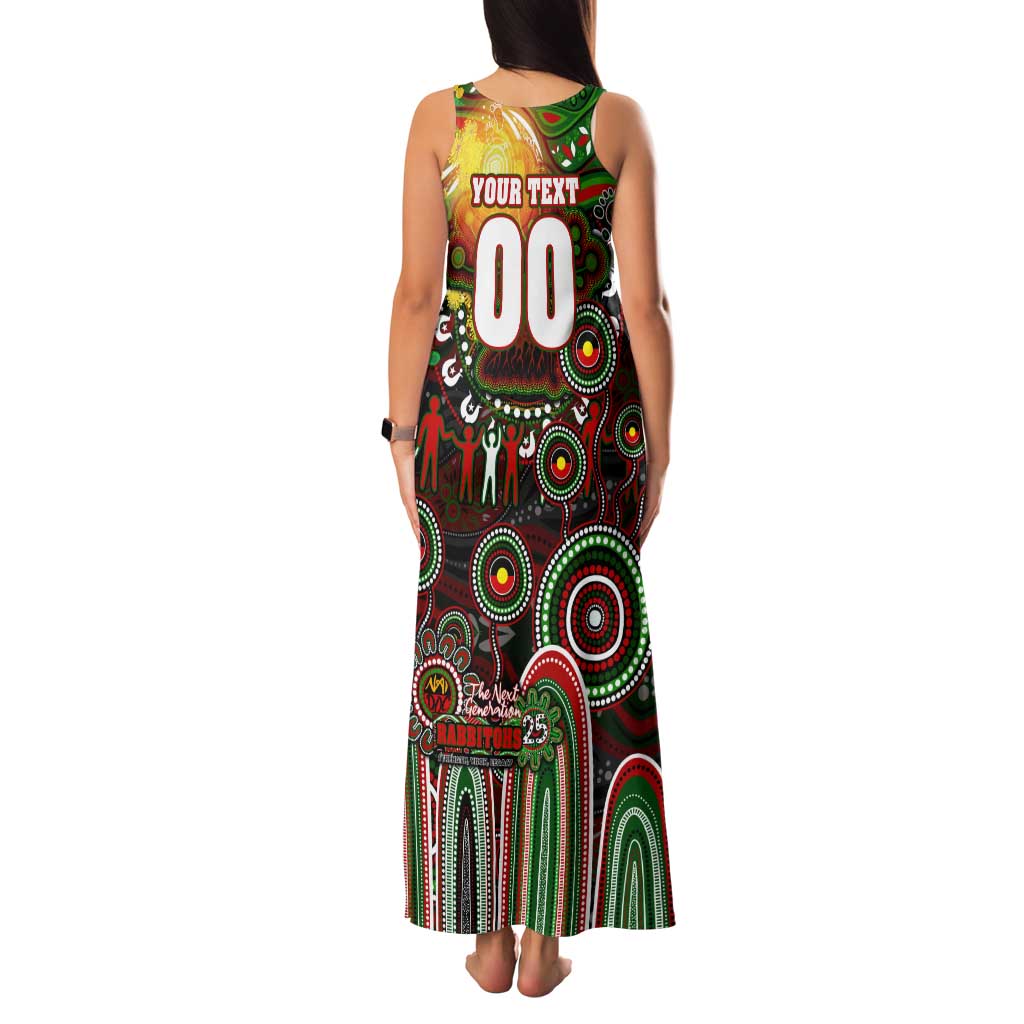 Personalised NAIDOC Week 2025 Rabbitohs Rugby Family Matching Tank Maxi Dress and Hawaiian Shirt Aboriginal Dot Painting