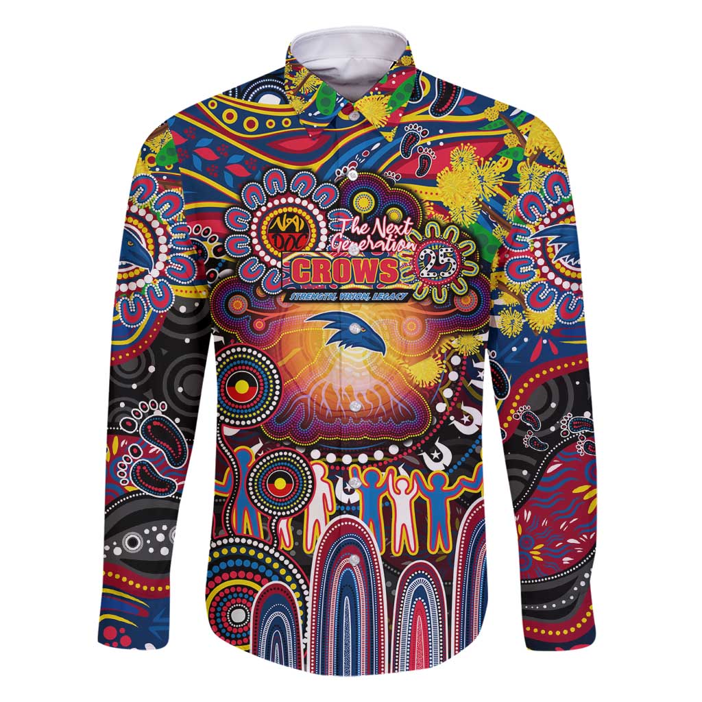 Personalised NAIDOC Week 2025 Crows Football Family Matching Off Shoulder Maxi Dress and Hawaiian Shirt Aboriginal Dot Painting