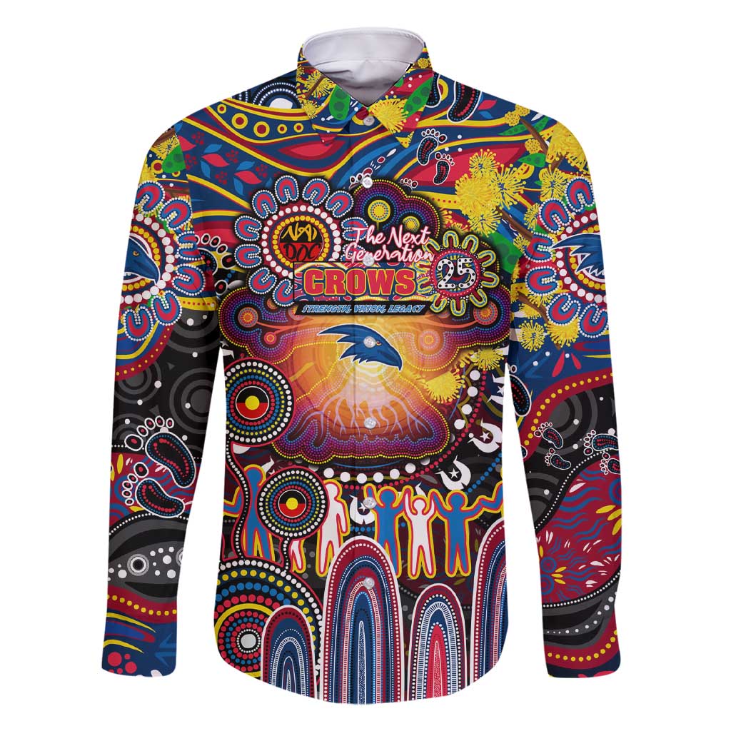 Personalised NAIDOC Week 2025 Crows Football Family Matching Short Sleeve Bodycon Dress and Hawaiian Shirt Aboriginal Dot Painting