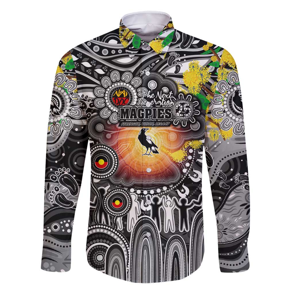 Personalised NAIDOC Week 2025 Magpies Football Family Matching Summer Maxi Dress and Hawaiian Shirt Aboriginal Dot Painting