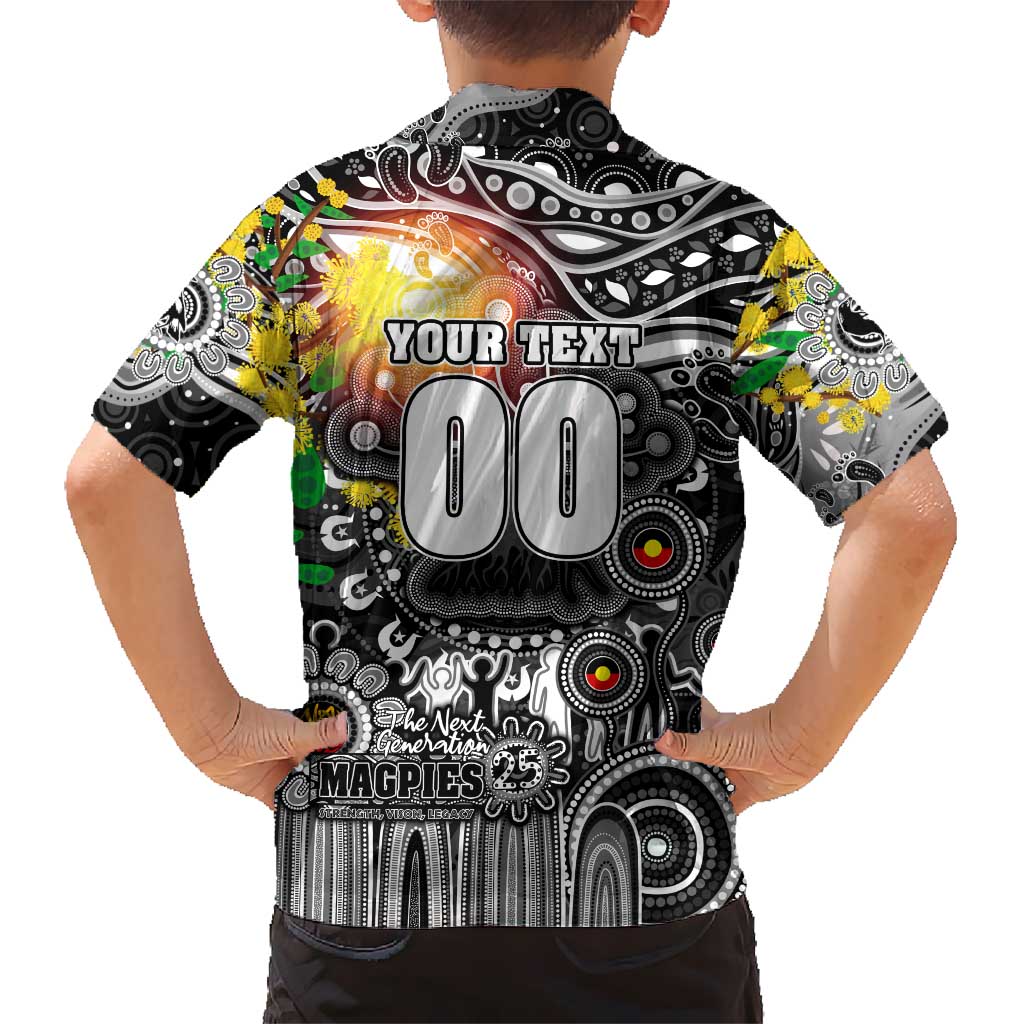 Personalised NAIDOC Week 2025 Magpies Football Hawaiian Shirt Aboriginal Dot Painting