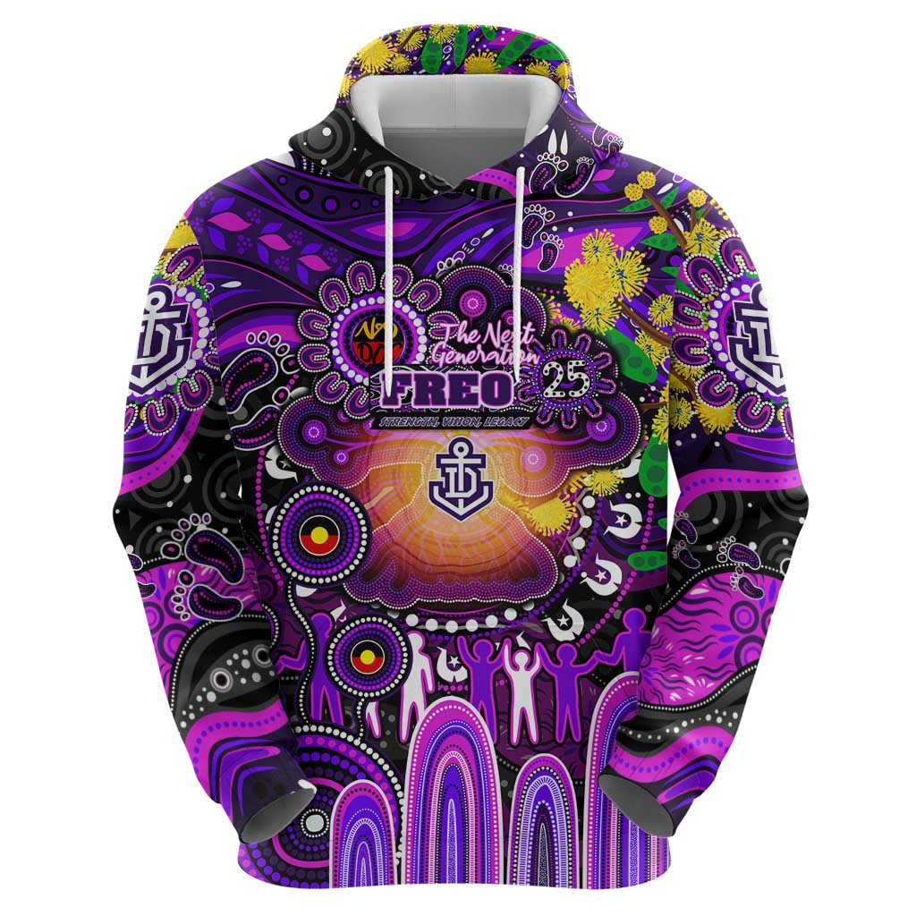 Personalised NAIDOC Week 2025 Freo Football Hoodie Aboriginal Dot Painting