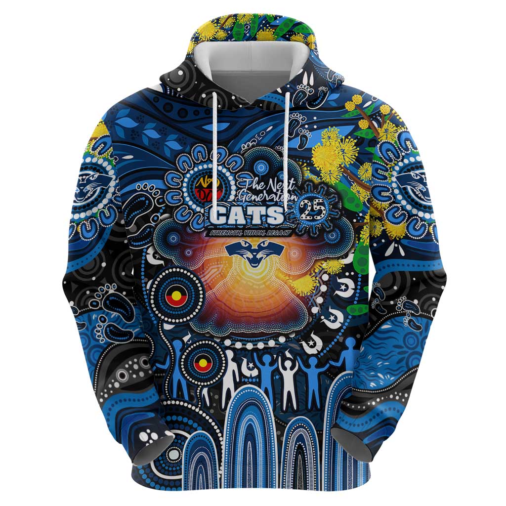 Personalised NAIDOC Week 2025 Cats Football Hoodie Aboriginal Dot Painting