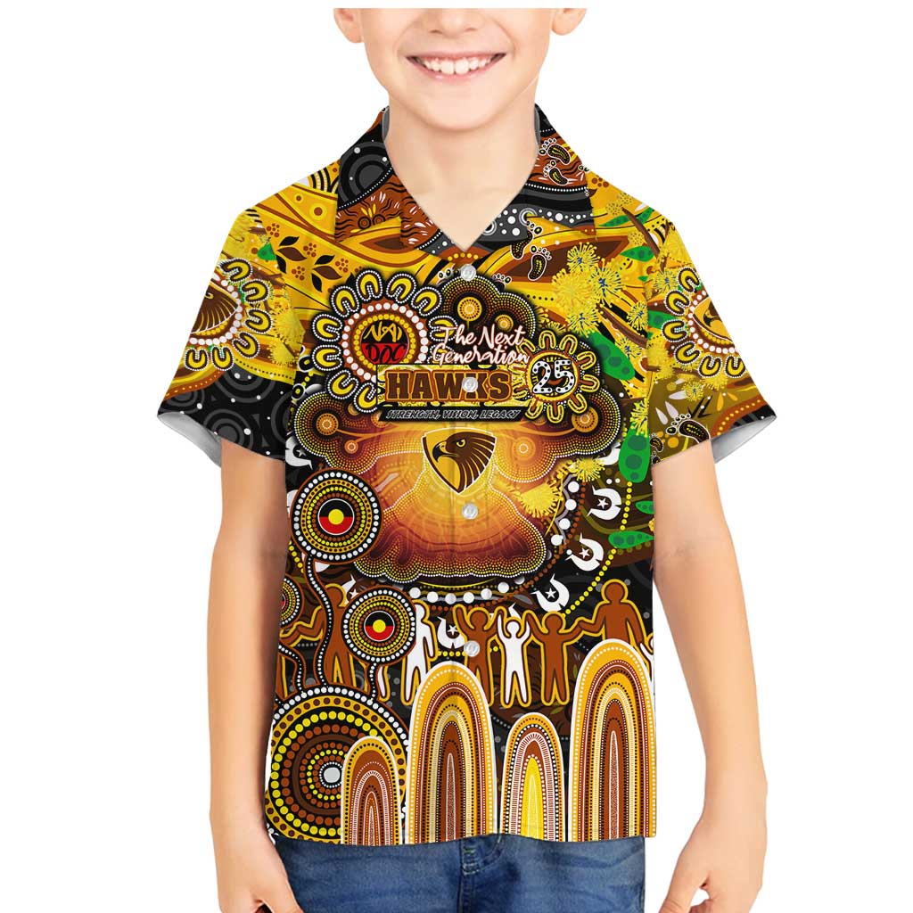 Personalised NAIDOC Week 2025 Hawks Football Family Matching Mermaid Dress and Hawaiian Shirt Aboriginal Dot Painting