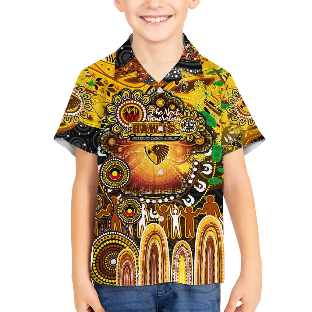 Personalised NAIDOC Week 2025 Hawks Football Family Matching Summer Maxi Dress and Hawaiian Shirt Aboriginal Dot Painting