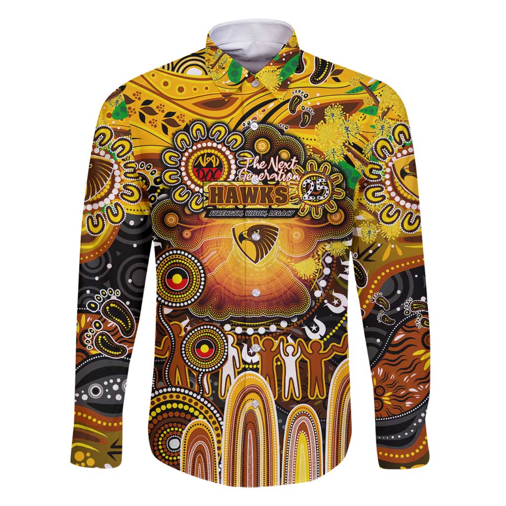 Personalised NAIDOC Week 2025 Hawks Football Family Matching Tank Maxi Dress and Hawaiian Shirt Aboriginal Dot Painting