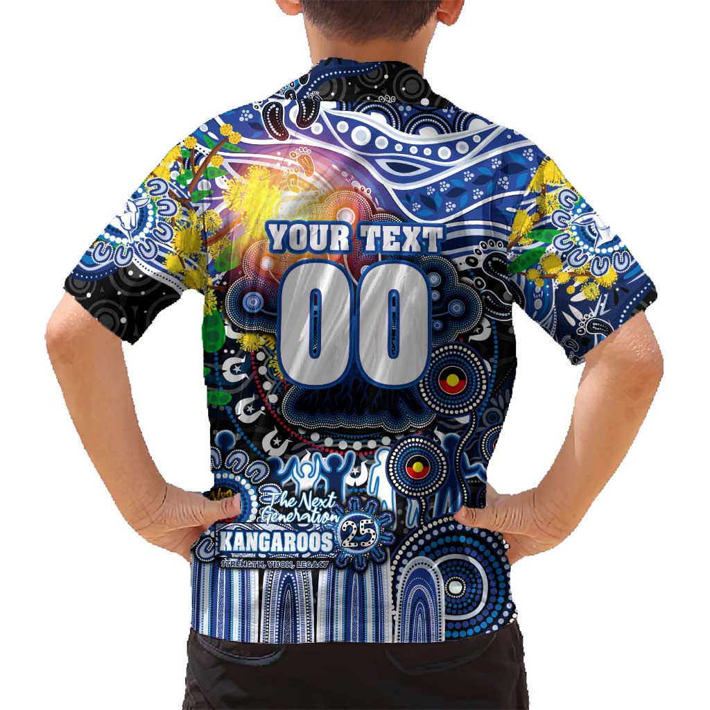 Personalised NAIDOC Week 2025 Kangaroos Football Family Matching Off Shoulder Maxi Dress and Hawaiian Shirt Aboriginal Dot Painting
