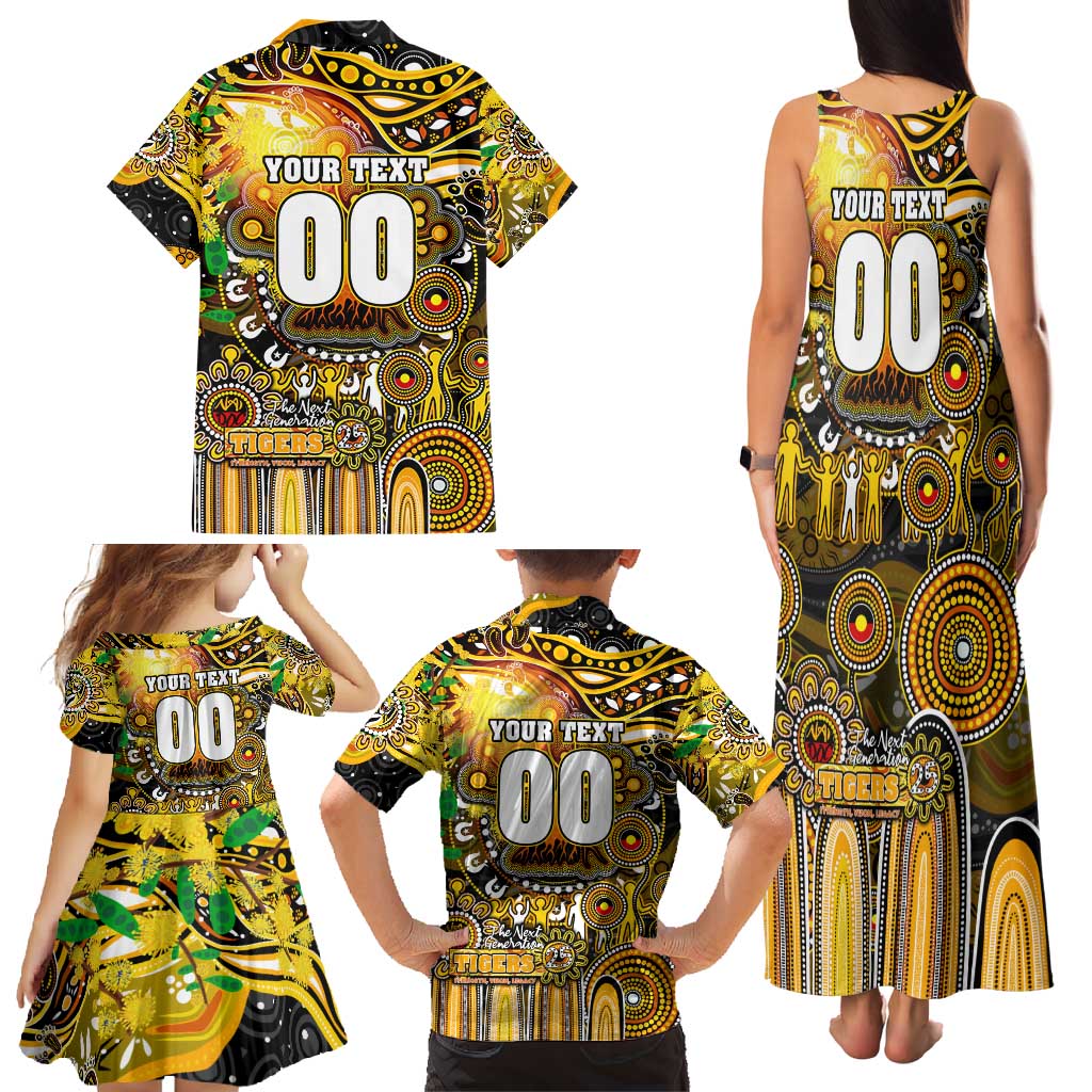 Personalised NAIDOC Week 2025 Tiger Football Family Matching Tank Maxi Dress and Hawaiian Shirt Aboriginal Dot Painting