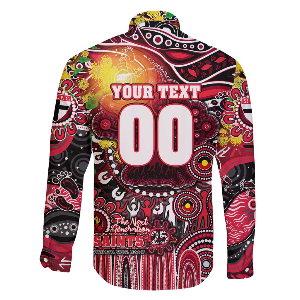 Personalised NAIDOC Week 2025 Saints Football Family Matching Mermaid Dress and Hawaiian Shirt Aboriginal Dot Painting