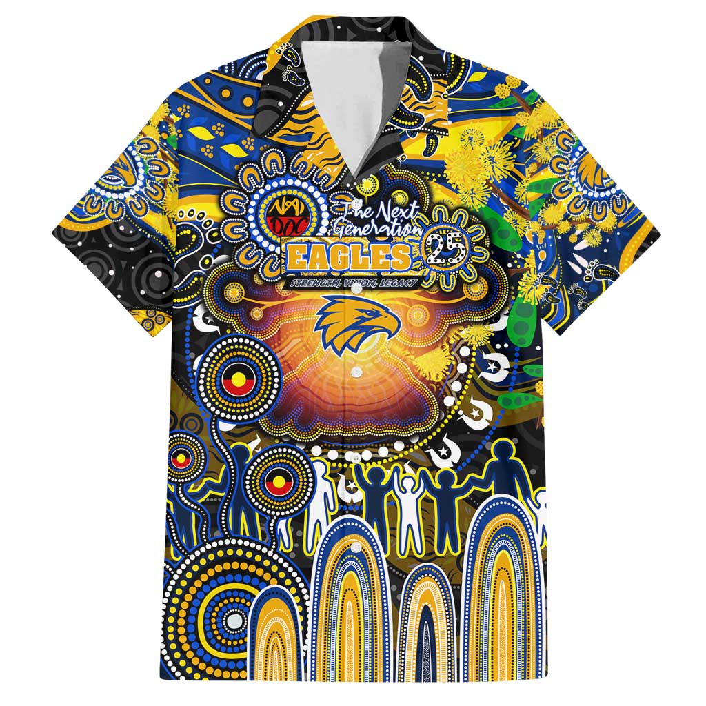 Personalised NAIDOC Week 2025 Eagles Football Family Matching Off Shoulder Maxi Dress and Hawaiian Shirt Aboriginal Dot Painting