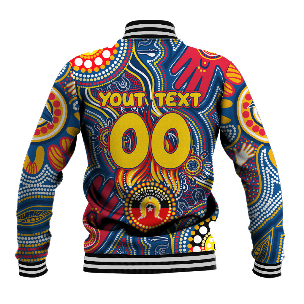 Personalised NAIDOC Week 2024 Adelaide Crows Baseball Jacket Australian Aboriginal Hand Painting