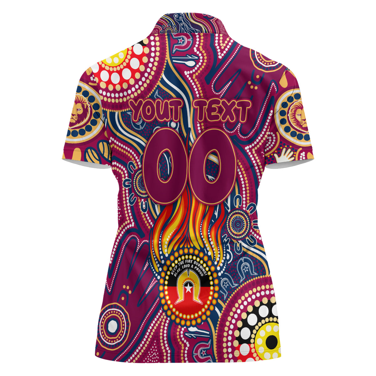 Personalised NAIDOC Week 2024 Brisbane Lions Women Polo Shirt Australian Aboriginal Hand Painting