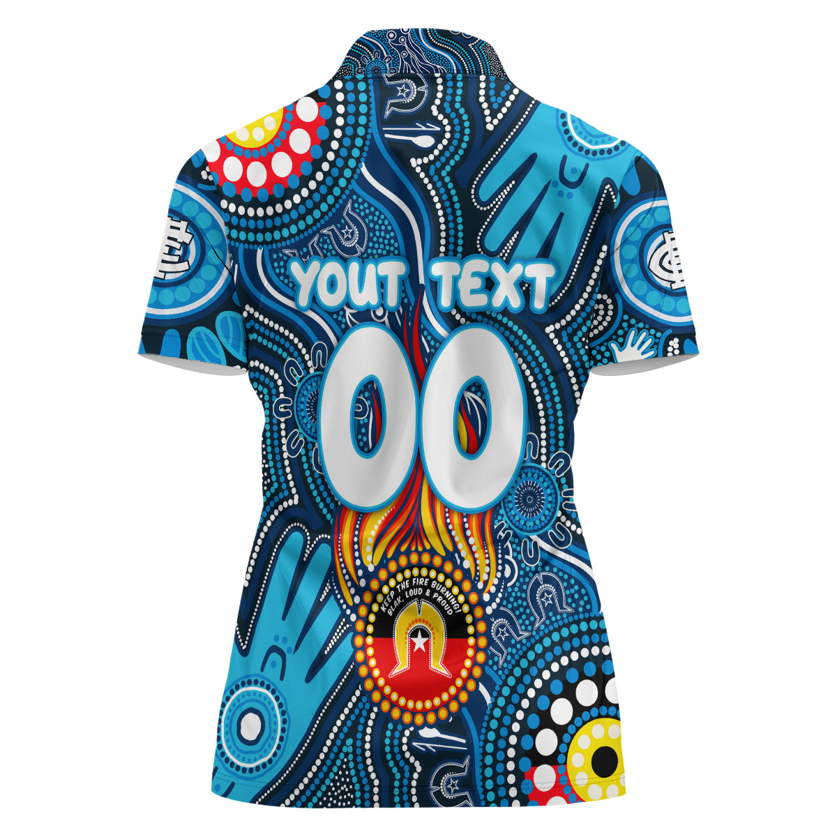 Personalised NAIDOC Week 2024 Carlton Blues Women Polo Shirt Australian Aboriginal Hand Painting