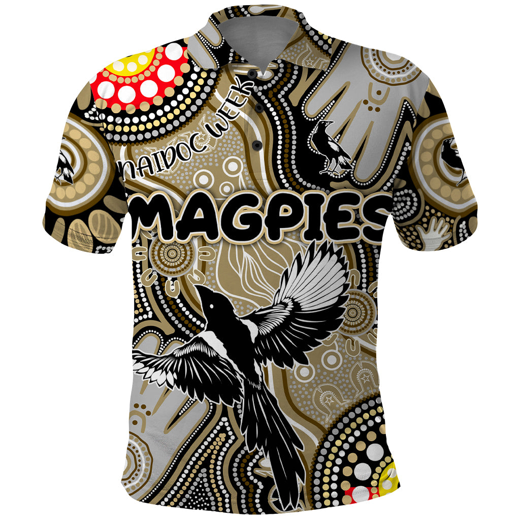 Personalised NAIDOC Week 2024 Collingwood Magpies Polo Shirt Australian Aboriginal Hand Painting