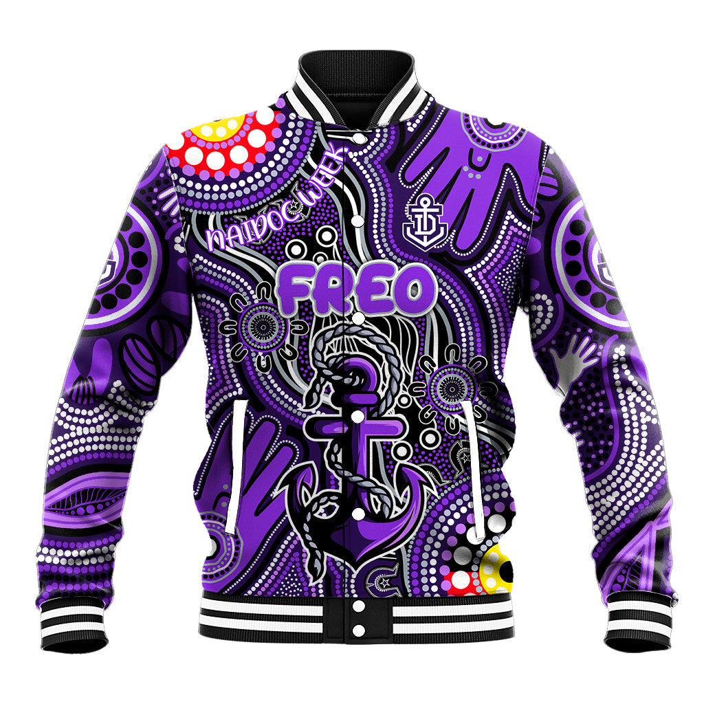 Personalised NAIDOC Week 2024 Fremantle Dockers Freo Baseball Jacket Australian Aboriginal Hand Painting