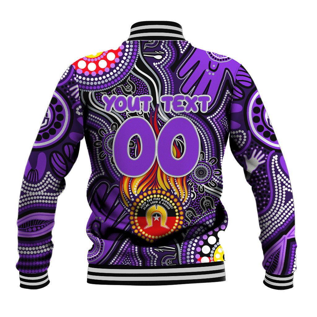 Personalised NAIDOC Week 2024 Fremantle Dockers Freo Baseball Jacket Australian Aboriginal Hand Painting