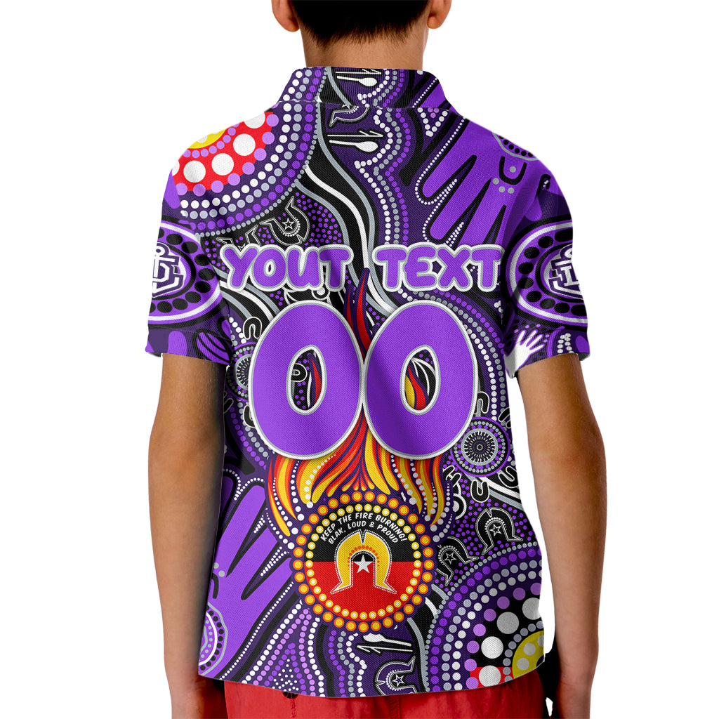 Personalised NAIDOC Week 2024 Fremantle Dockers Freo Kid Polo Shirt Australian Aboriginal Hand Painting