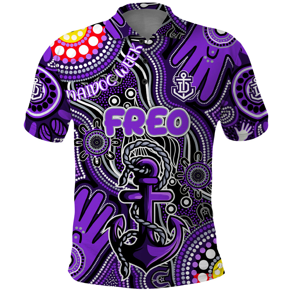 Personalised NAIDOC Week 2024 Fremantle Dockers Freo Polo Shirt Australian Aboriginal Hand Painting