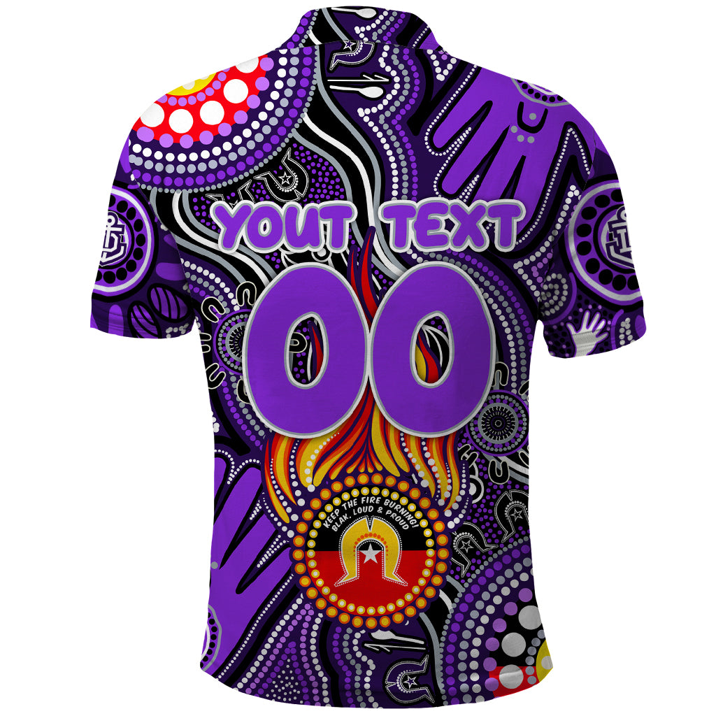 Personalised NAIDOC Week 2024 Fremantle Dockers Freo Polo Shirt Australian Aboriginal Hand Painting