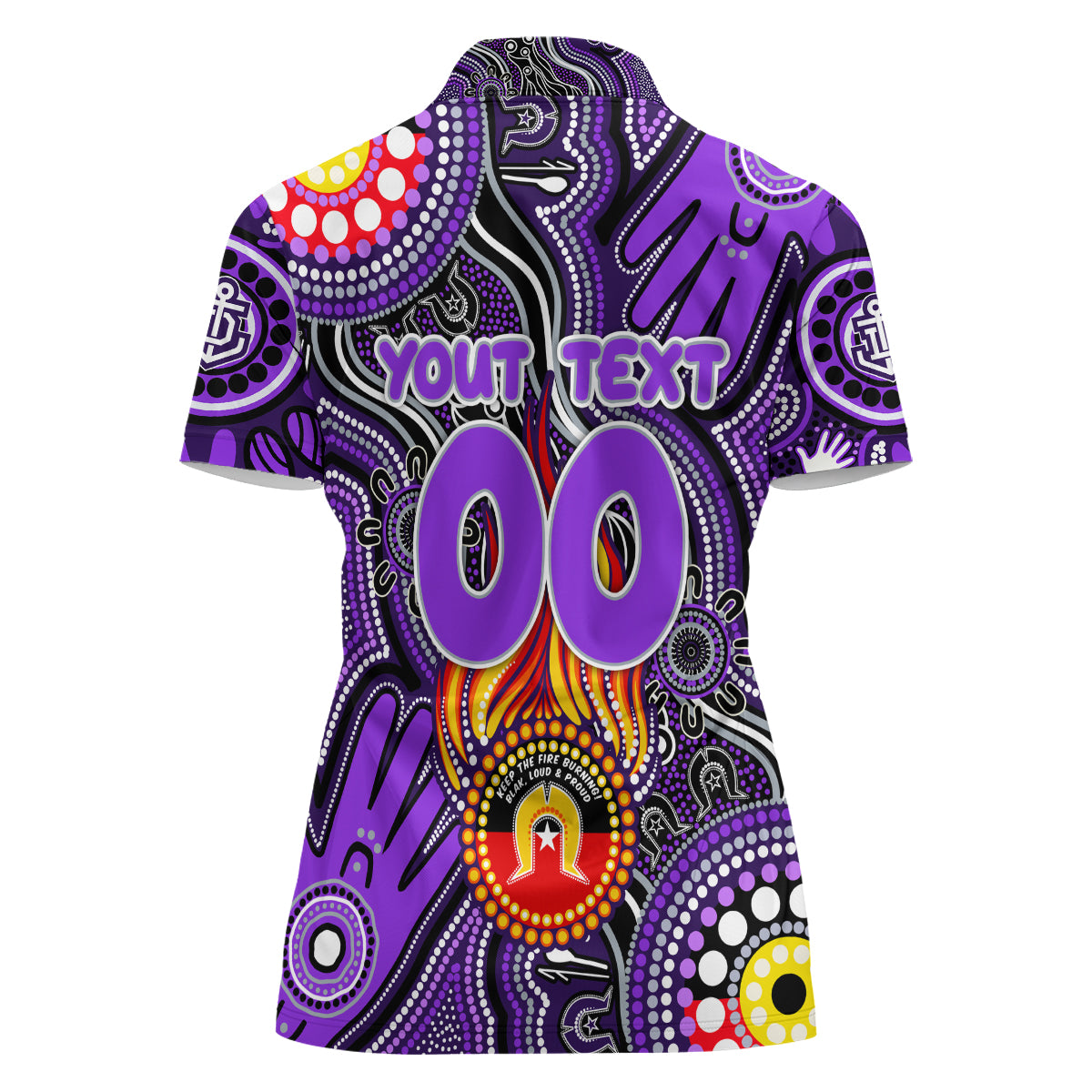 Personalised NAIDOC Week 2024 Fremantle Dockers Freo Women Polo Shirt Australian Aboriginal Hand Painting