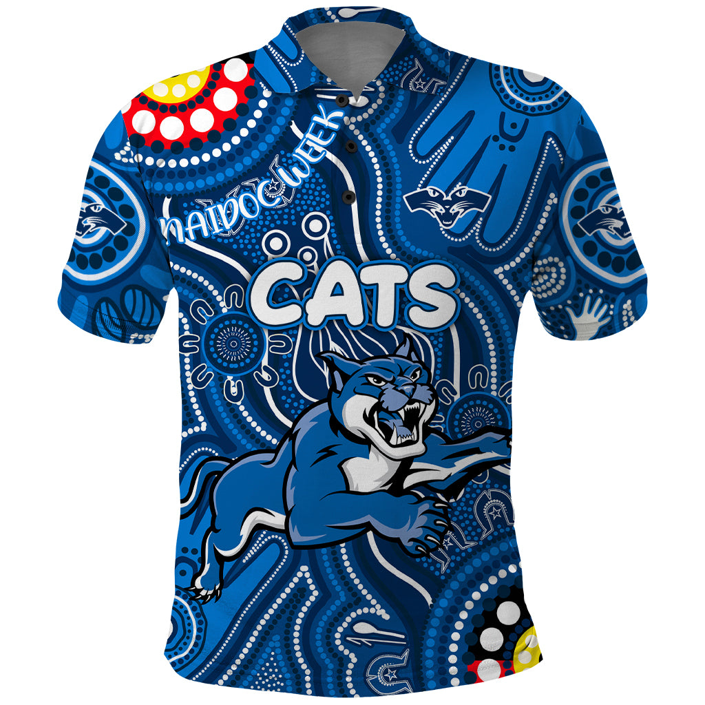 Personalised NAIDOC Week 2024 Geelong Cats Polo Shirt Australian Aboriginal Hand Painting