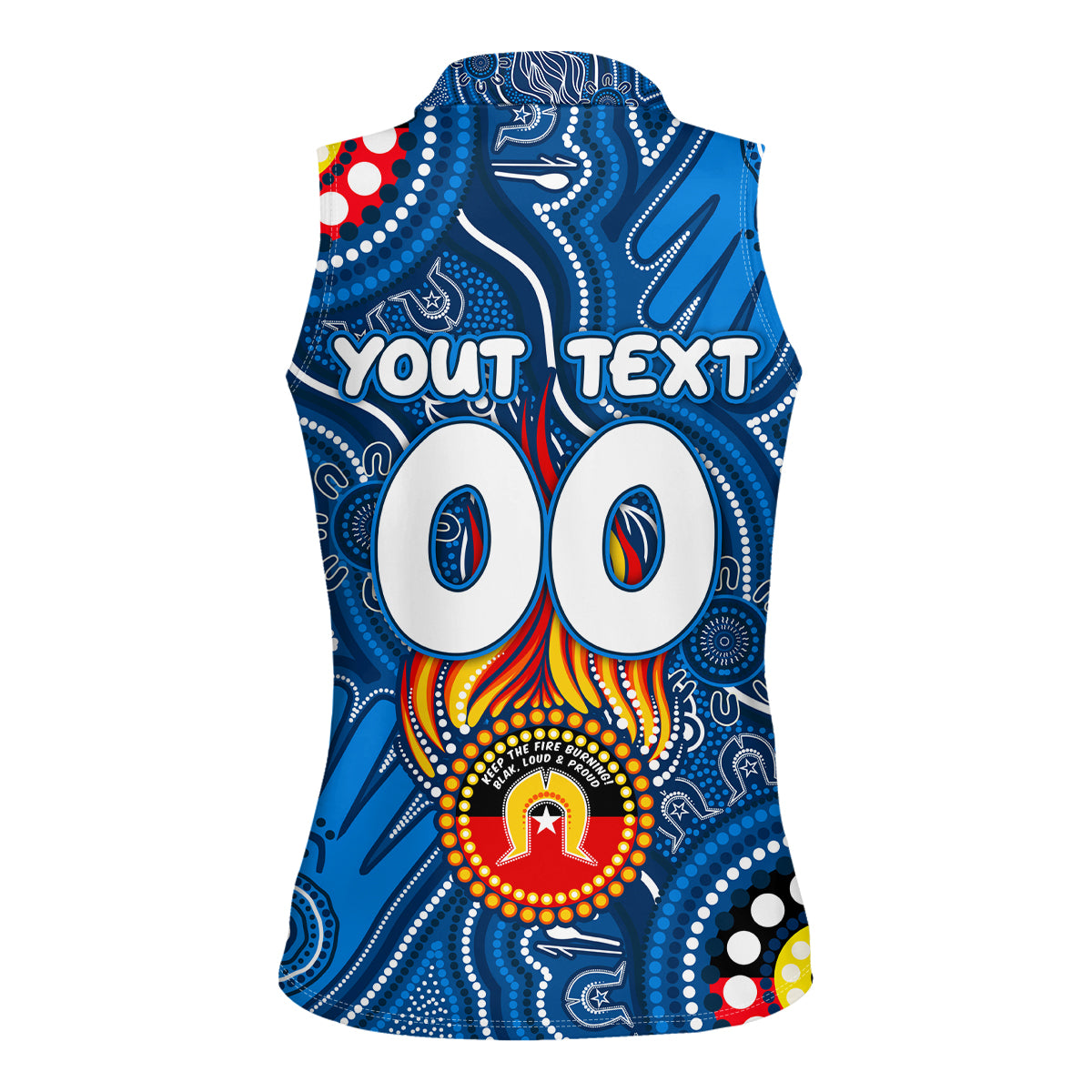 Personalised NAIDOC Week 2024 Geelong Cats Women Sleeveless Polo Shirt Australian Aboriginal Hand Painting