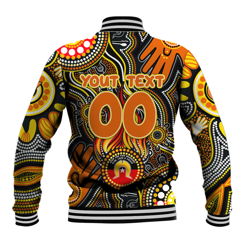 Personalised NAIDOC Week 2024 GWS Giants Baseball Jacket Australian Aboriginal Hand Painting