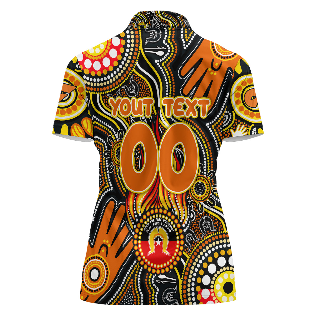 Personalised NAIDOC Week 2024 GWS Giants Women Polo Shirt Australian Aboriginal Hand Painting