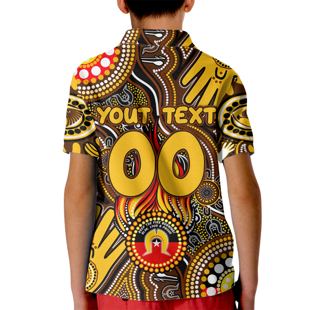 Personalised NAIDOC Week 2024 Hawthorn Hawks Kid Polo Shirt Australian Aboriginal Hand Painting