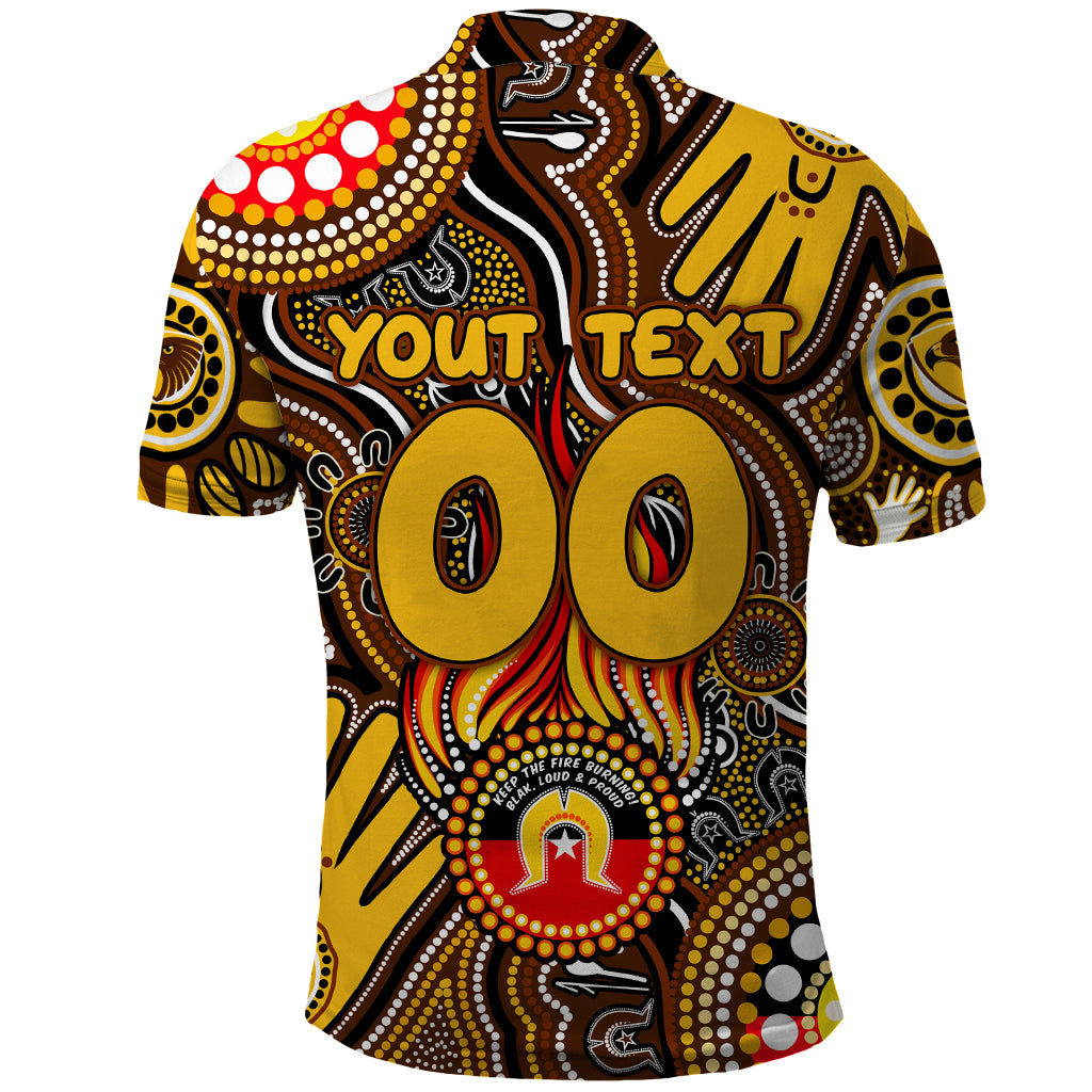 Personalised NAIDOC Week 2024 Hawthorn Hawks Polo Shirt Australian Aboriginal Hand Painting