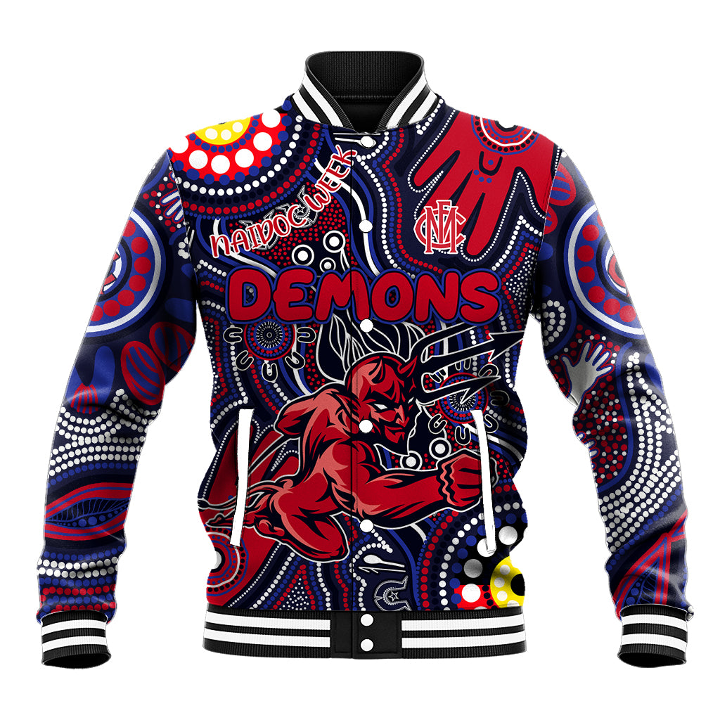 Personalised NAIDOC Week 2024 North Melbourne Kangaroos Baseball Jacket Australian Aboriginal Hand Painting