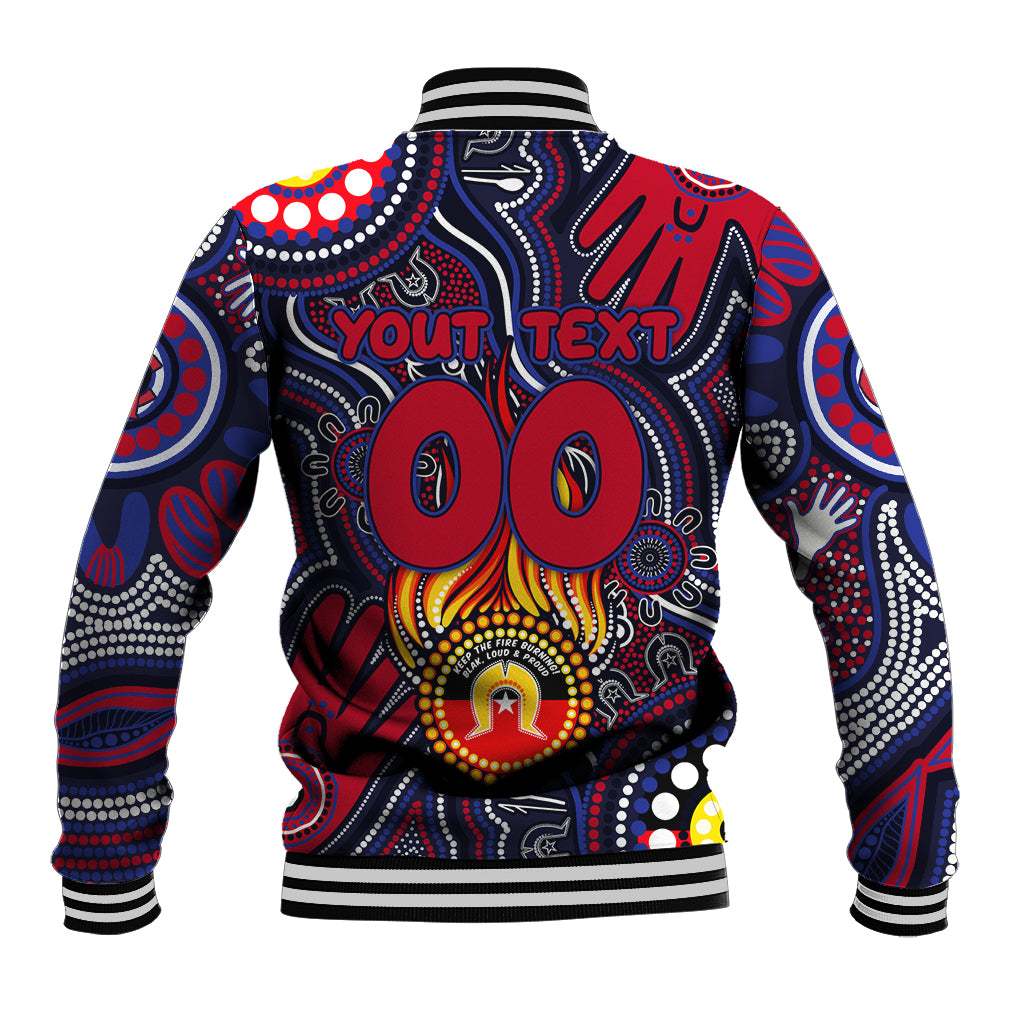 Personalised NAIDOC Week 2024 North Melbourne Kangaroos Baseball Jacket Australian Aboriginal Hand Painting