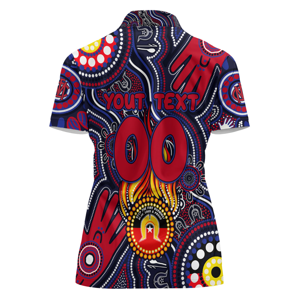 Personalised NAIDOC Week 2024 North Melbourne Kangaroos Women Polo Shirt Australian Aboriginal Hand Painting