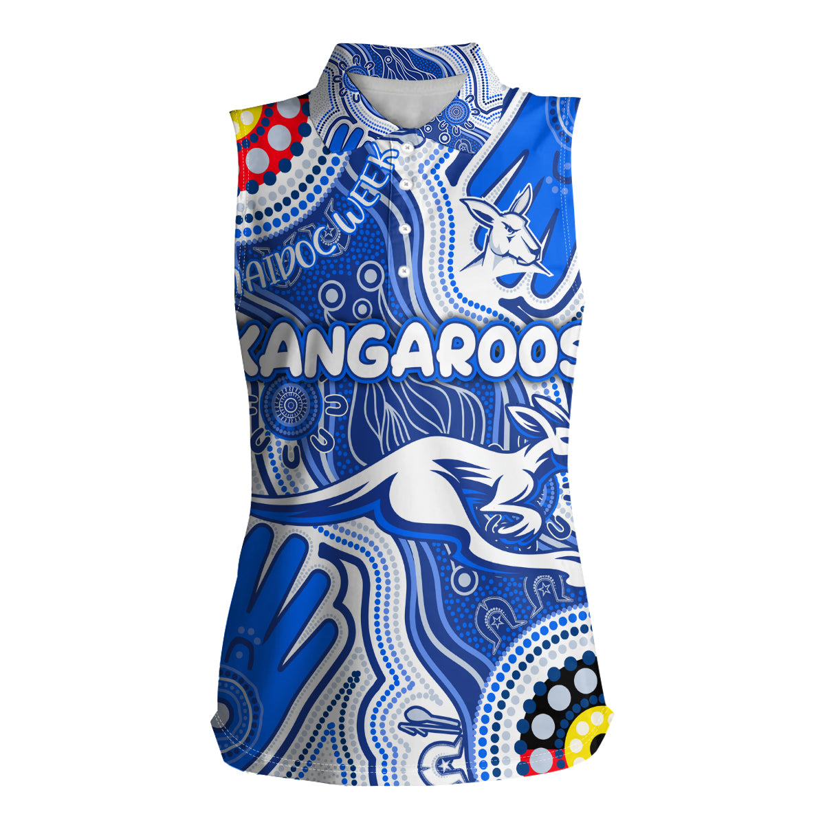 Personalised NAIDOC Week 2024 Melbourne Demons Women Sleeveless Polo Shirt Australian Aboriginal Hand Painting