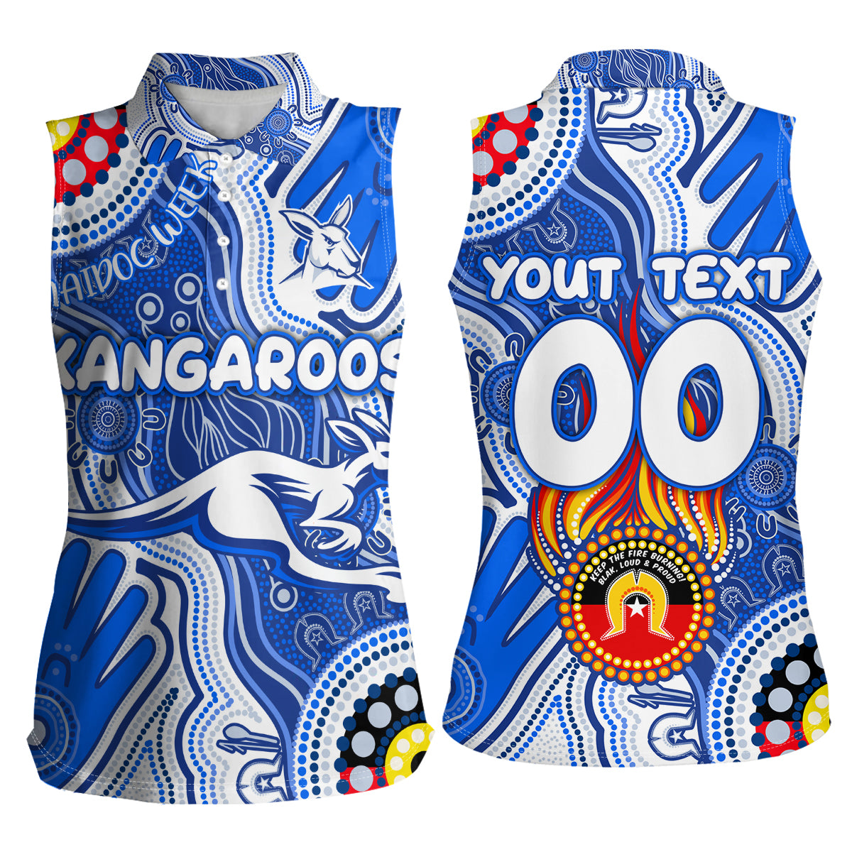 Personalised NAIDOC Week 2024 Melbourne Demons Women Sleeveless Polo Shirt Australian Aboriginal Hand Painting