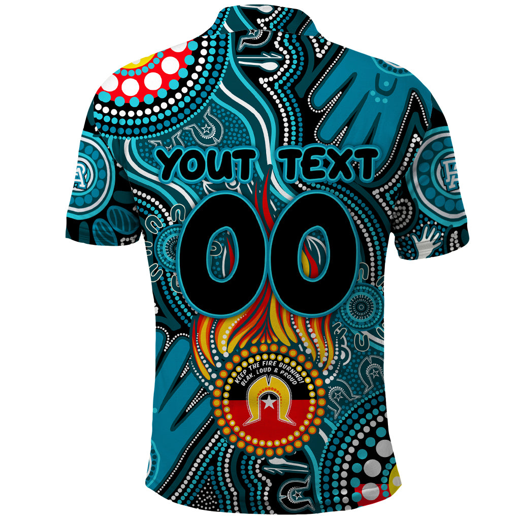 Personalised NAIDOC Week 2024 Port Adelaide Power Polo Shirt Australian Aboriginal Hand Painting