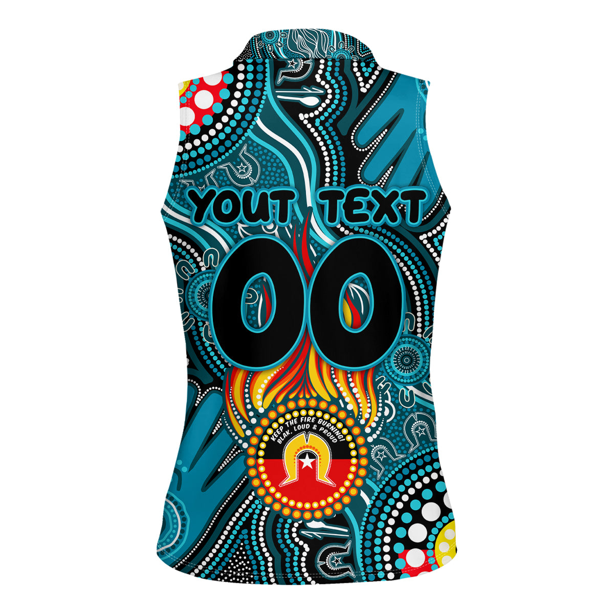 Personalised NAIDOC Week 2024 Port Adelaide Power Women Sleeveless Polo Shirt Australian Aboriginal Hand Painting