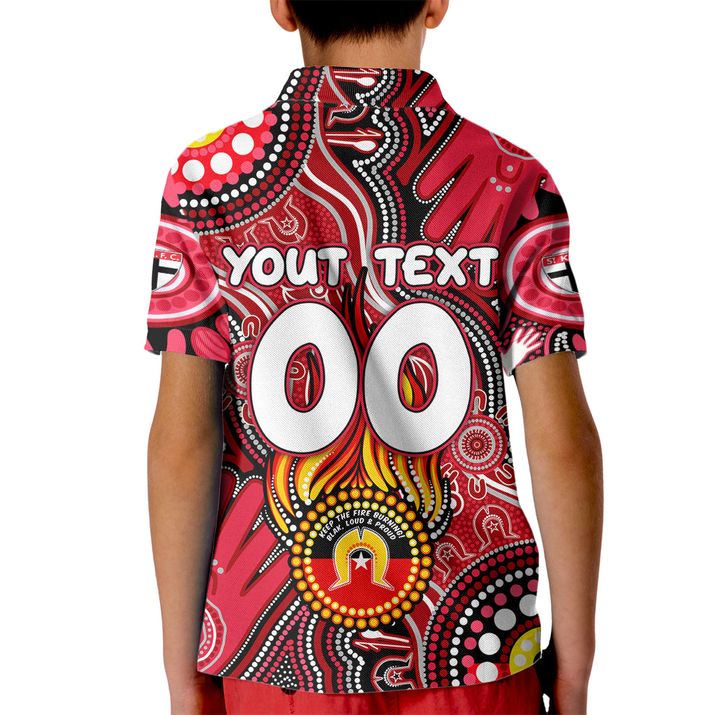 Personalised NAIDOC Week 2024 St Kilda Saints Kid Polo Shirt Australian Aboriginal Hand Painting