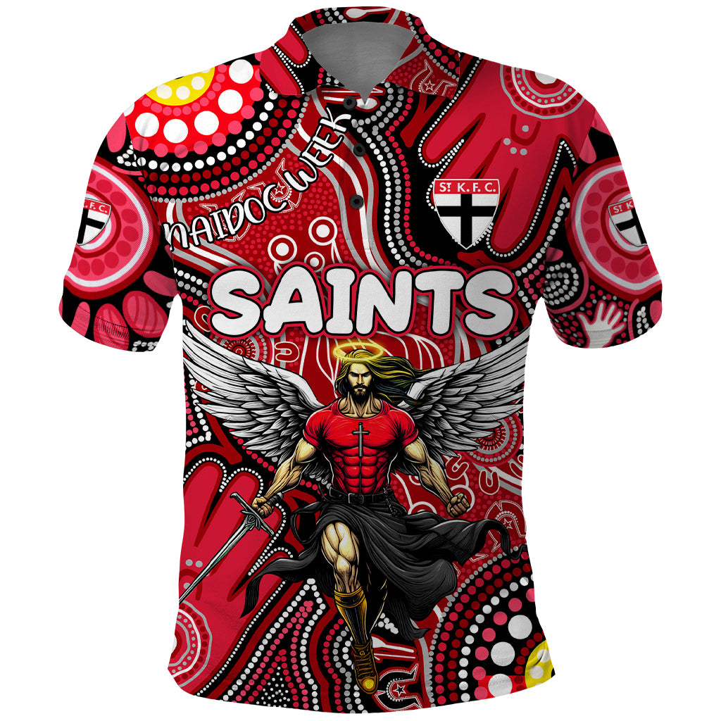 Personalised NAIDOC Week 2024 St Kilda Saints Polo Shirt Australian Aboriginal Hand Painting