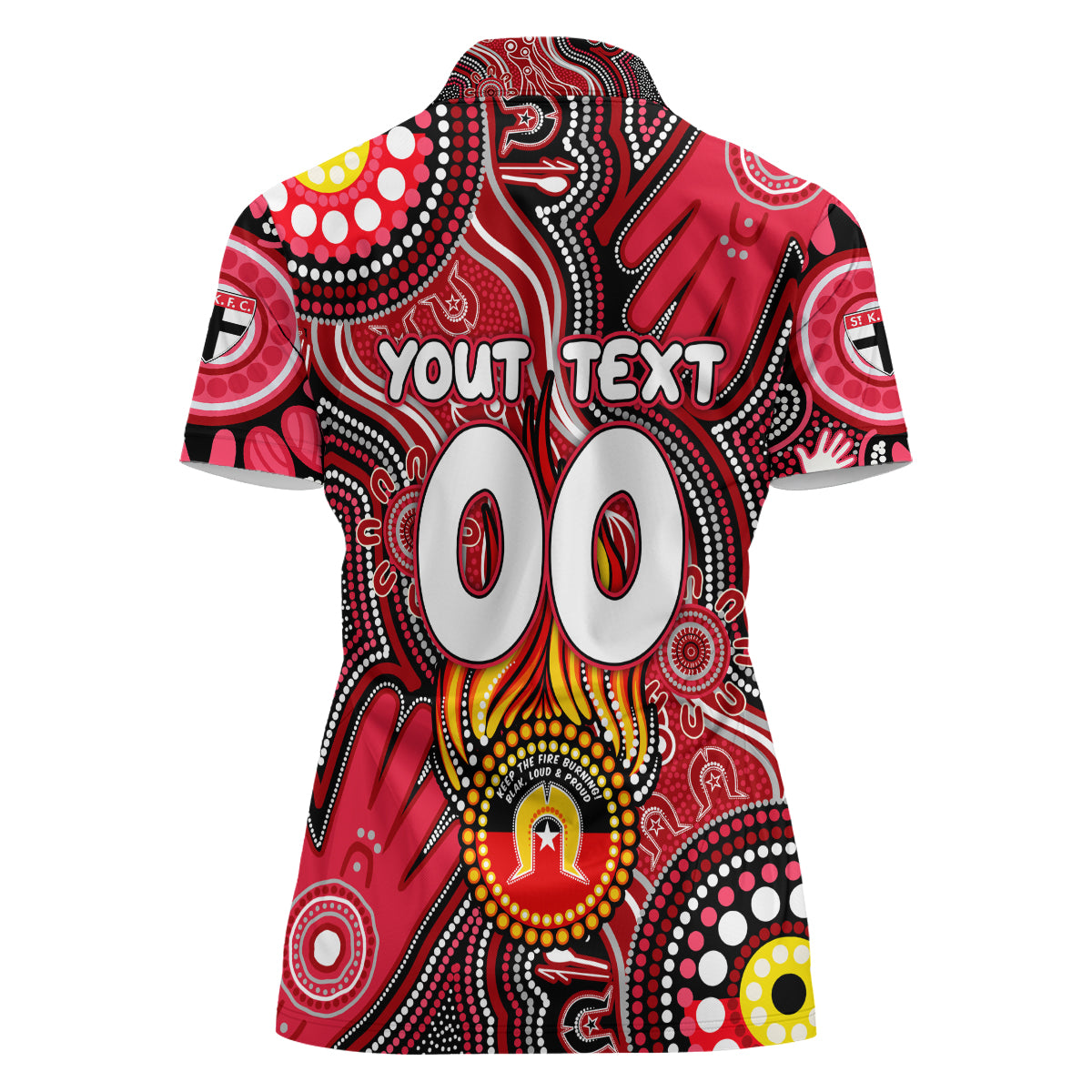 Personalised NAIDOC Week 2024 St Kilda Saints Women Polo Shirt Australian Aboriginal Hand Painting