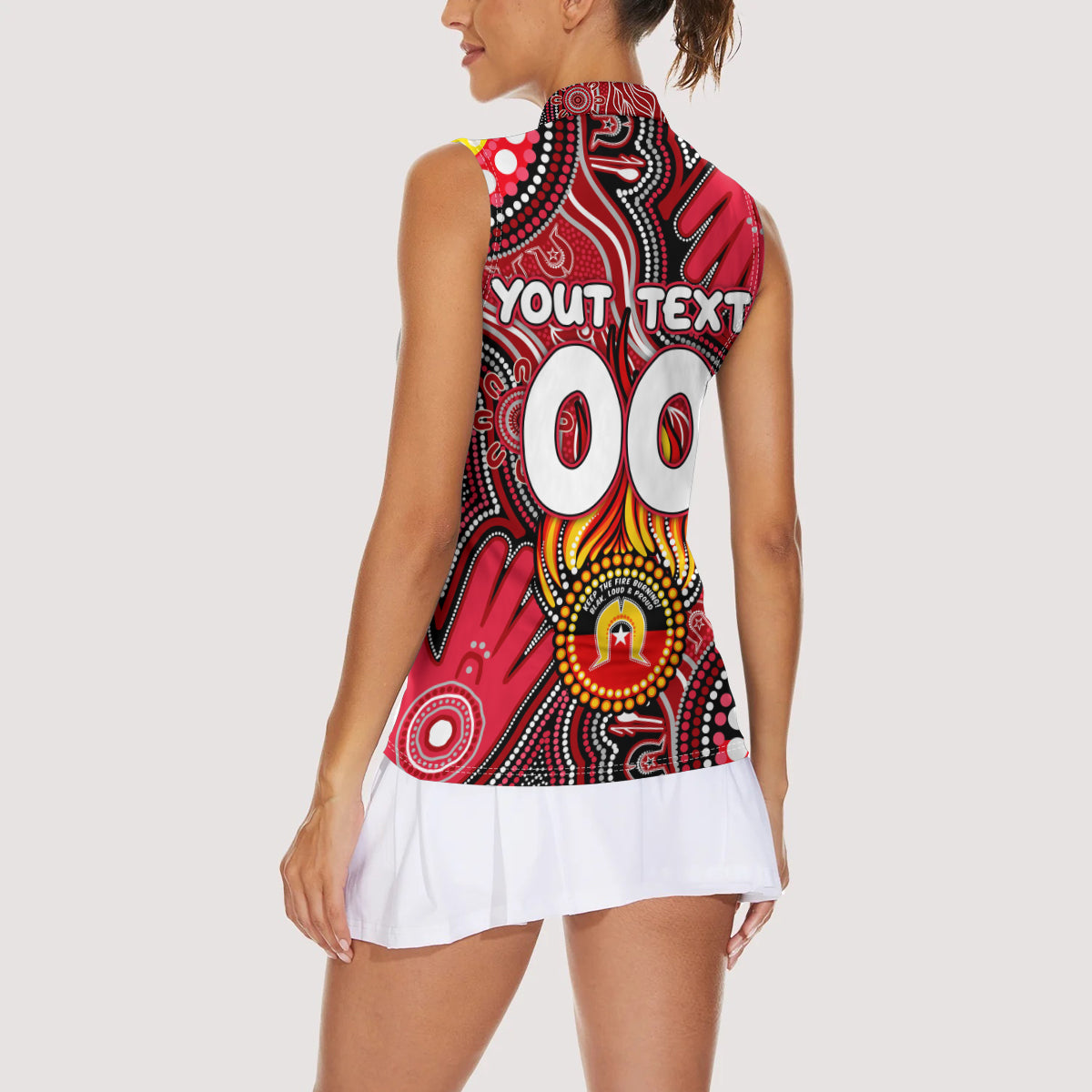 Personalised NAIDOC Week 2024 St Kilda Saints Women Sleeveless Polo Shirt Australian Aboriginal Hand Painting