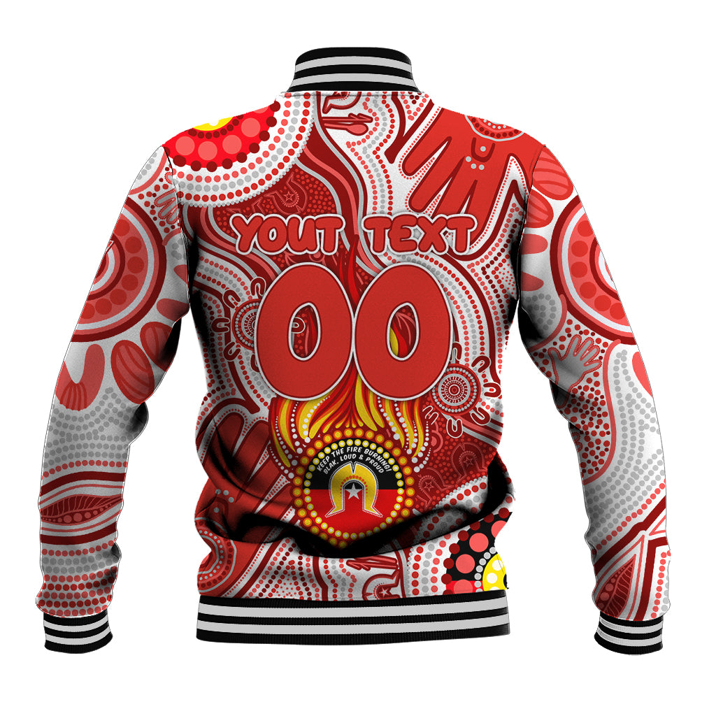 Personalised NAIDOC Week 2024 Sydney Swans Baseball Jacket Australian Aboriginal Hand Painting