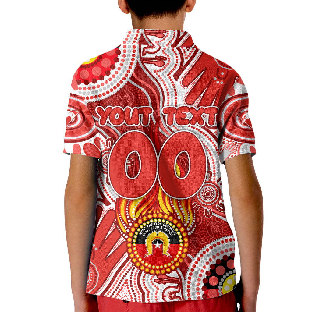 Personalised NAIDOC Week 2024 Sydney Swans Kid Polo Shirt Australian Aboriginal Hand Painting