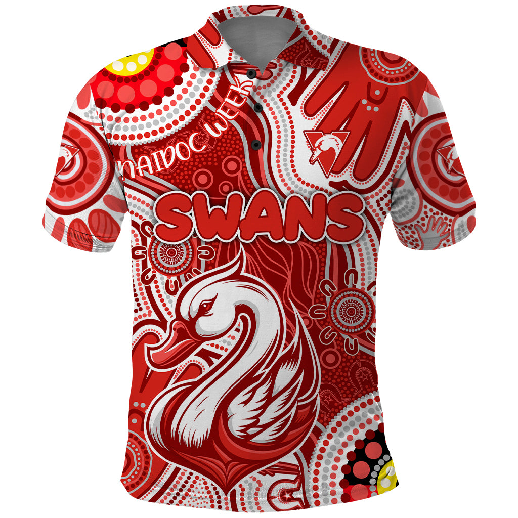 Personalised NAIDOC Week 2024 Sydney Swans Polo Shirt Australian Aboriginal Hand Painting